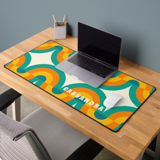 Motif d'art Turquoise bleu orange personnalisé (Bureau 2)