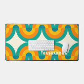 Motif d'art Turquoise bleu  orange personnalisé (Clavier et souris)