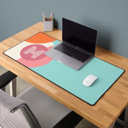 Motif d'art Turquoise Turquoise vert rose orange (Bureau 2)