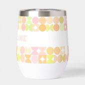 Motif d'Art Vert Lime Rose Blanc Personnalisé (Arrière)