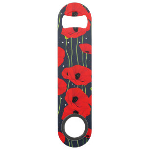 Motif d'art vibrant de coquelicots rouges modernes