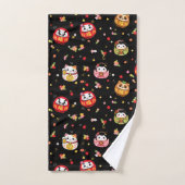 Motif daruma mignon (Serviette à main)