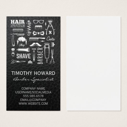 Motif d'atelier de coiffure | Cuir (Devant & derrière)