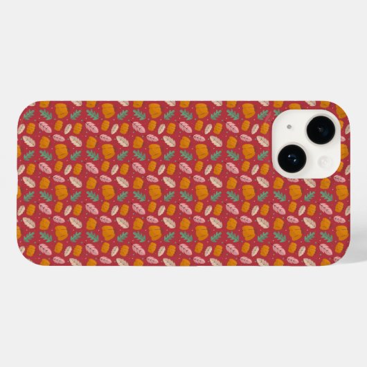 Motif d'automne coque iphone rouge orange (Verso (horizontal))
