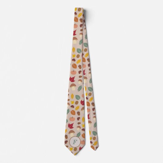 Motif d'automne Cravate Monogramme (Devant)