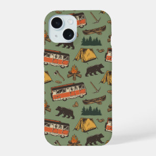 Motif d'aventures de camping en camping-car