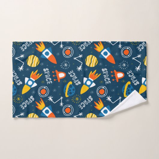 Motif d'aventures spatiales colorées (Serviette à main)
