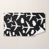 Motif d'avion Black Flying (Serviette à main)