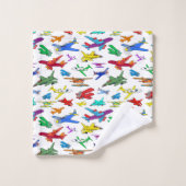 Motif d'avions colorés (Gant de toilette)