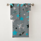Motif d'avions gris bleu personnalisé (En situation)