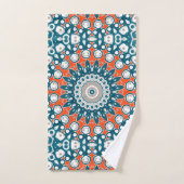 Motif de bain mandala corail sarcelle (Serviette à main)