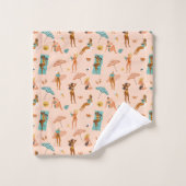 Motif de bains de soleil de plage (Gant de toilette)