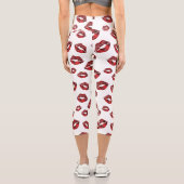 Motif de baisers à lèvres rouges Capri Leggings ha (Verso)