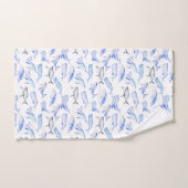 Motif de baleine bleue d'aquarelle (Serviette à main)