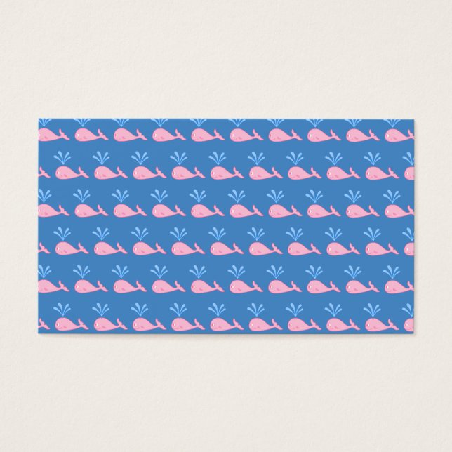 Motif de baleine rose sur Blue. (Devant)