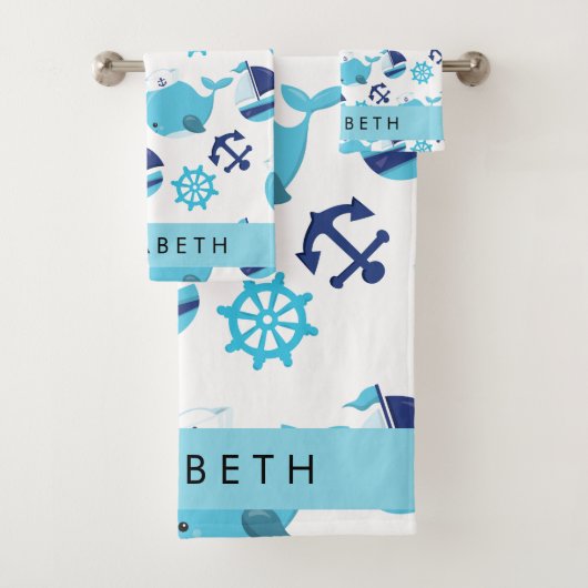 Motif De Baleines, Baleines Bleues, Votre Nom (En situation)