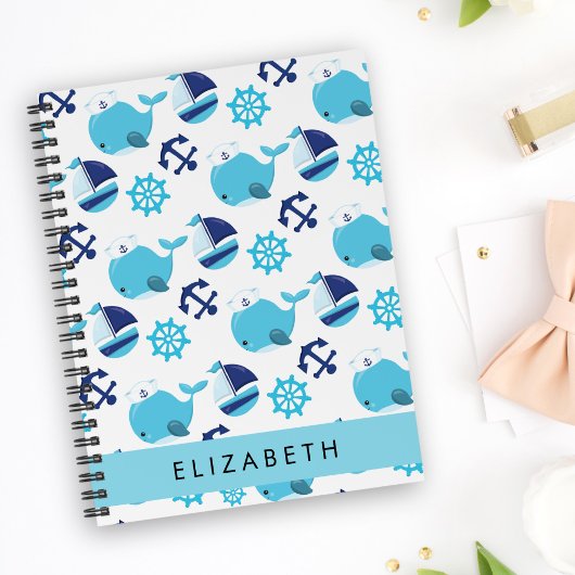 Motif De Baleines, Baleines Bleues, Votre Nom