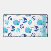 Motif De Baleines, Baleines Bleues, Votre Nom (Recto)