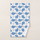 Motif De Baleines, Beaux Baleines, Baleines Bleues (Serviette à main)