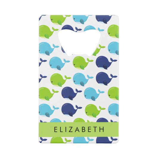 Motif De Baleines, Beaux Baleines, Votre Nom (Devant)