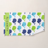 Motif De Baleines, Beaux Baleines, Votre Nom (Serviette à main)