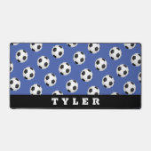 Motif de balle de soccer, nom sur bleu et noir (Recto)