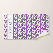 Motif de balle de soccer violet Filles Nom Femme S (Serviette à main)