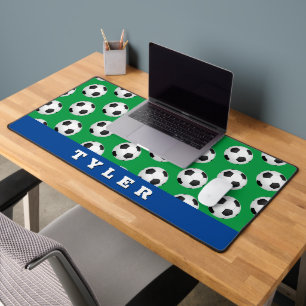 Motif de ballon de football, nom gras, bleu/vert