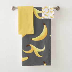 Motif de banane jaune rétro drôle éditable pour fê