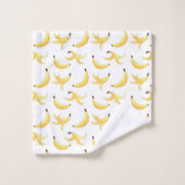 Motif de banane jaune rétro drôle éditable pour fê (Gant de toilette)