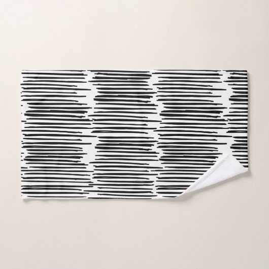 Motif de bande Abstrait noir et blanc (Serviette à main)