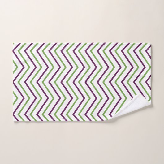 Motif de bande vert pourpre Chevron (Serviette à main)