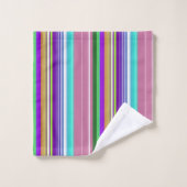 Motif de bande verticale brillant et coloré (Gant de toilette)
