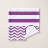 Motif de bande violet et blanc (Gant de toilette)