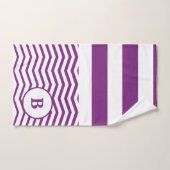 Motif de bande violet et blanc (Serviette à main)