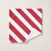 Motif de bandes diagonales blanches rouges (Gant de toilette)