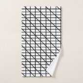 Motif de bandes diagonales en noir et blanc (Serviette à main)