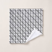 Motif de bandes diagonales en noir et blanc (Gant de toilette)