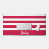 Motif de bandes rouge et blanche Personnalisé (Clavier et souris)