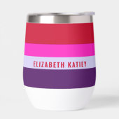 Motif de bandes rouge, rose et violet (Gauche)