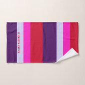 Motif de bandes rouge, rose et violet (Serviette à main)