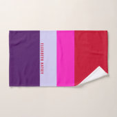 Motif de bandes rouge, rose et violet (Serviette à main)