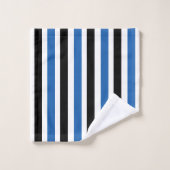 Motif de bandes verticales en bleu noir (Gant de toilette)