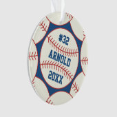 Motif de baseball Ajouter le nom Année Ornement (devant)