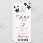 Motif de baseball moderne Invitations de fête de s (Devant)