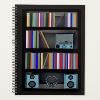 Motif de bibliothèque audiophile rétro