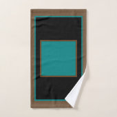 Motif de bloc noir Brown turquoise vert (Serviette à main)
