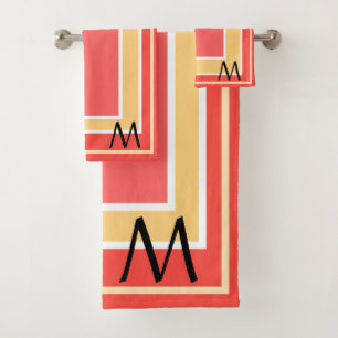 Motif de blocs géométriques Monogram Peach Fruit