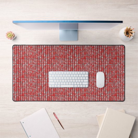 Motif de blocs gris et rouge dégradé (Bureau 1)