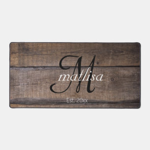 Motif de bois rustique Monogramme Nom du script An